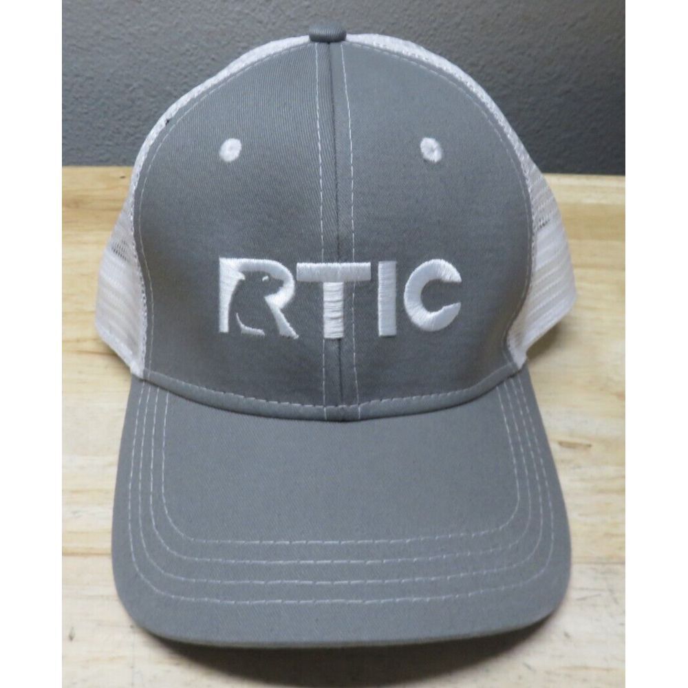 RTIC Ball Cap Hat Snapback Baseball Gray White One Size Mesh Trucker Back